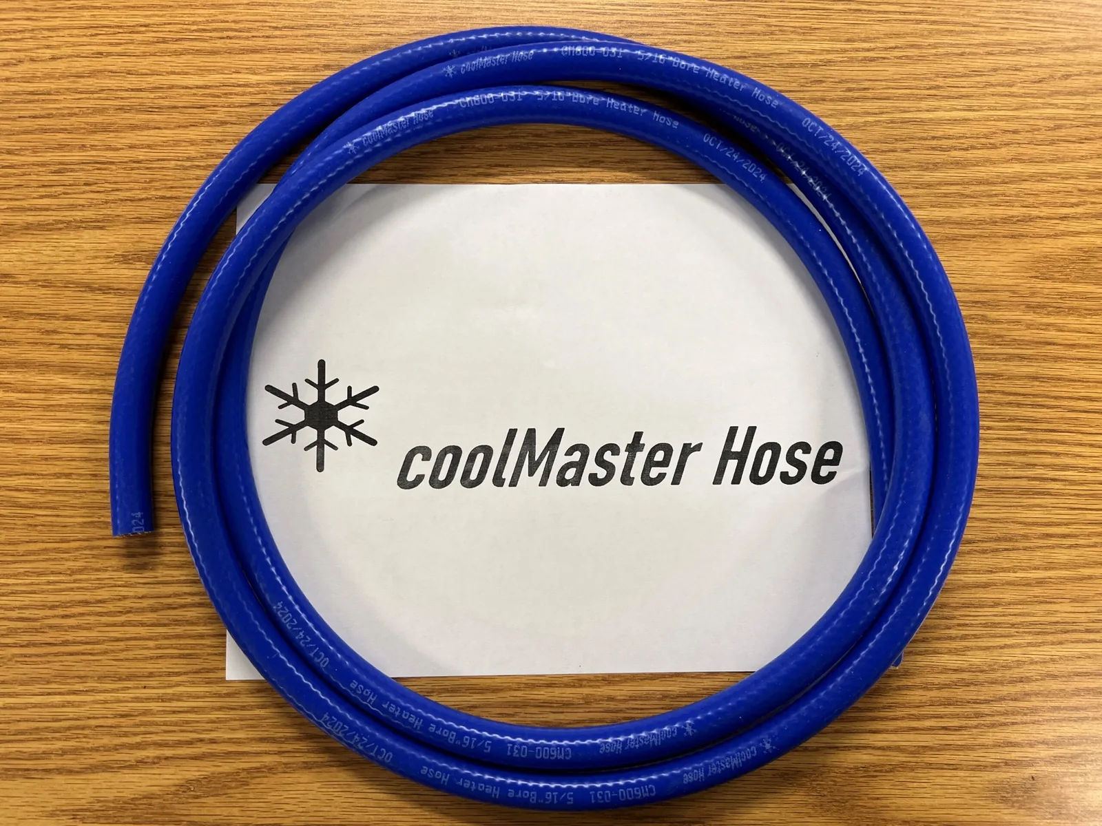 coolMaster blue silicone 600 Series straight heater hose, coiled